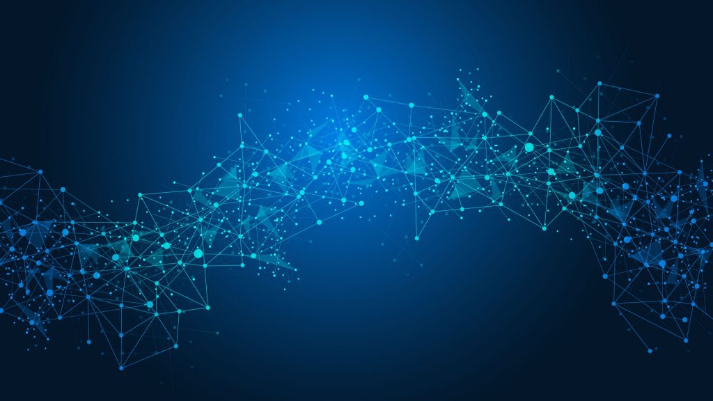 Connected digital network illustration